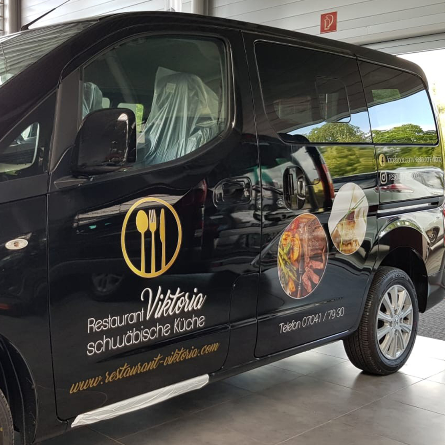 Viktoria Restaurant KFZ Beschriftung