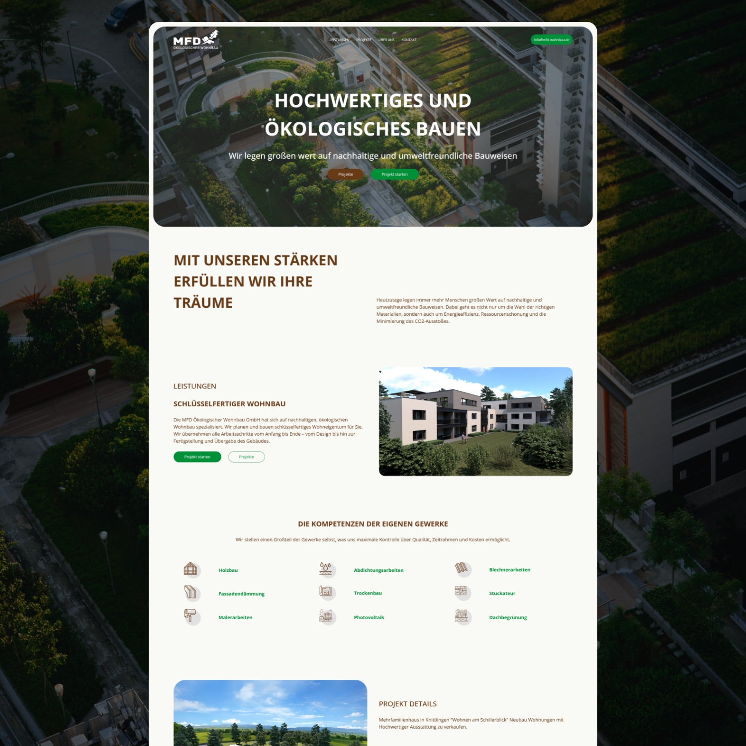 MFD Ökologischer Wohnbau Webdesign & Webseite