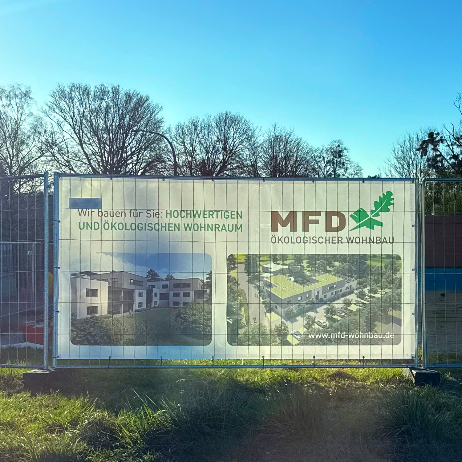 MFD Ökologischer Wohnbau Bauzaunbanner